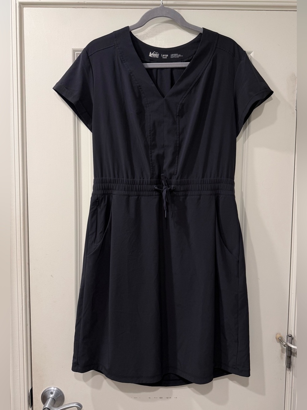 REI Co-Op Aoraki Pullover Tie-Waist Pockets Travel Dress | L | EUC